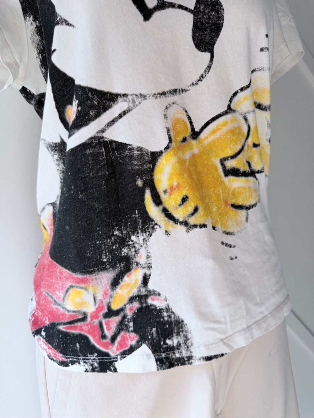 Desigual Disney Mickey Mouse Graphic T Shirt White Pop Art Tee Approx Small - Picture 7 of 14